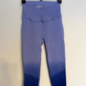 Shefit Women's Legging size Medium blue ombre Crossover Waist